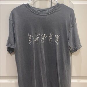 Comfort Colors Charcoal Skeleton Dance Tee